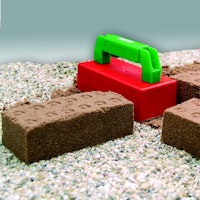 Backsteinform Sandspielzeug grüner Griff