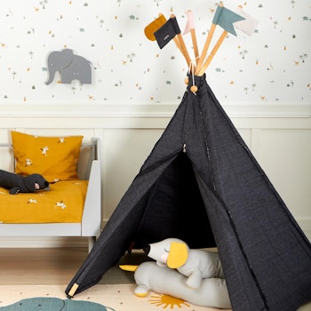 Kinder Tipi Bio Baumwolle 135 x 135 x 150 cm anthrazit