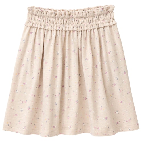 Rock Gummibund leicht Blümchen beige