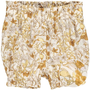 Leichte Popelin Pumphose Shorts cremeweiß geblümt