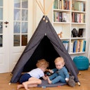 Vorschaubild Kinder Tipi Bio Baumwolle 135 x 135 x 150 cm anthrazit