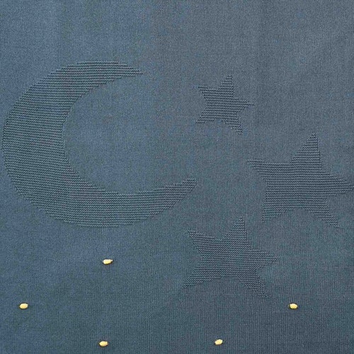 Babydecke Baumwollstrick Mond und Sterne 80 x 100 cm