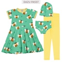 Vorschaubild Flatterkleid kurzarm mit Alloverprint 