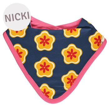 Nicki Dreiecktuch Blumen navy 26x23cm