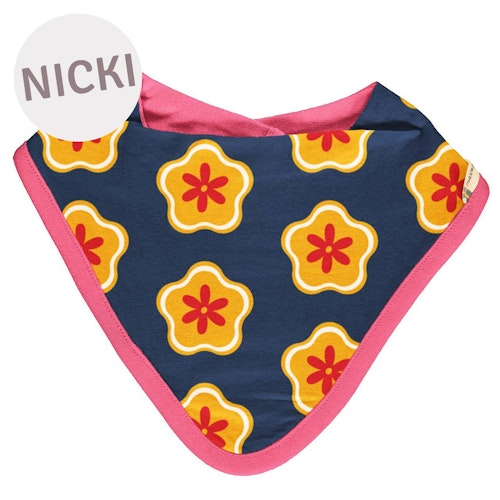 Nicki Dreiecktuch Blumen navy 26x23cm