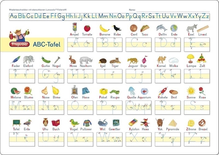 ABC Lerntafel abwischbar ab 5 Jahre