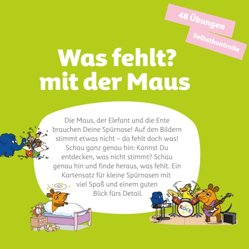 Was fehlt? Kartensatz mit der Maus ab 5-6 Jahren (ohne Lochkasten)