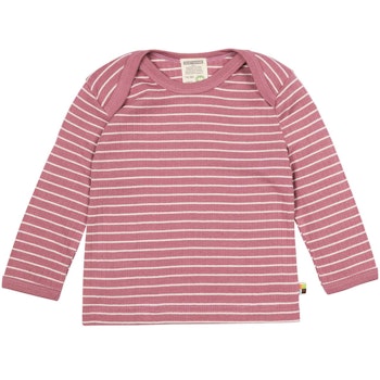 Softes Langarmshirt Rippe gestreift pink