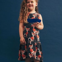 Kleid ohne Arm Katzen Print