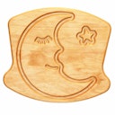 Vorschaubild Wiege mit Mond und Bettzeug 53,2 x 32,5 x 28,8 cm