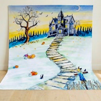 Spieltuch Bio-Baumwolle Halloween 100 x 100 cm