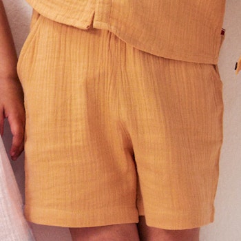 Leichte Musselin Shorts honiggelb