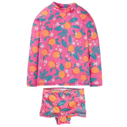 Langarmshirt mit Shorts Orangen-Motive