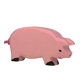Holzfigur Schwein - auf dem Bauernhof