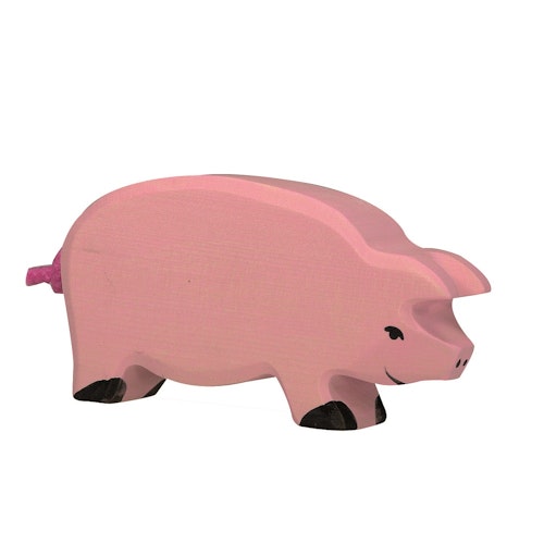 Holzfigur Schwein - auf dem Bauernhof