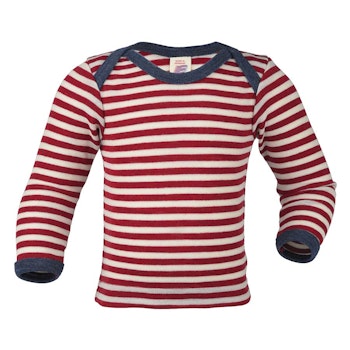 100% Wolle Langarmshirt blau natur