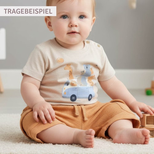 Hochwertige Bermuda Sweat Shorts blau gestreift