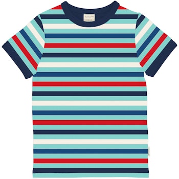 Blaues leichtes Ringel Shirt kurzarm