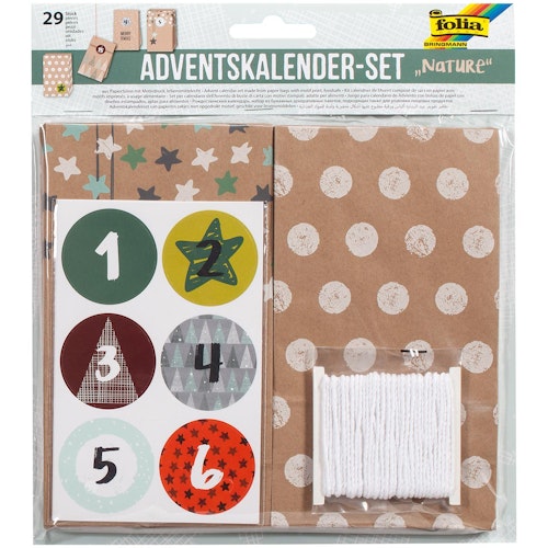 Adventskalender Tüten (17,5x10cm), Kordel & Zahlensticker