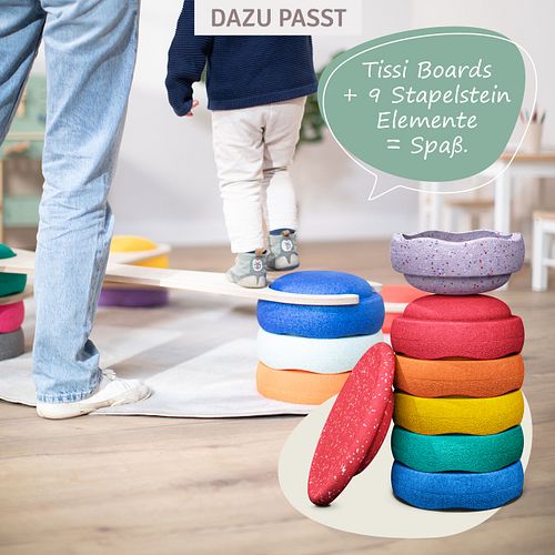 Stapelstein® Winter Special Rainbow Set classic + Balanceboard 