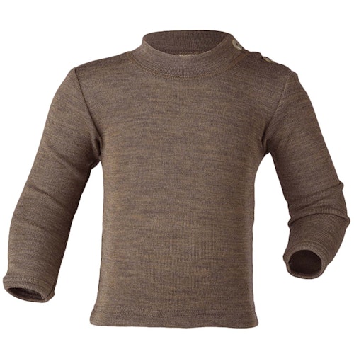 Wolle Seide Langarmshirt mit Stehkragen