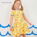 Vorschaubild Kurzarm Skaterkleid Wal Alloverprint