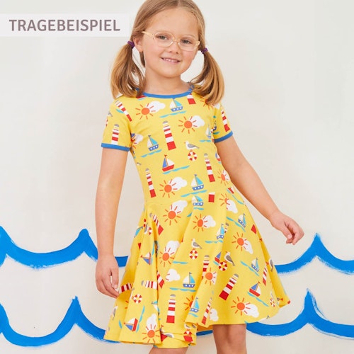 Kurzarm Skaterkleid Wal Alloverprint