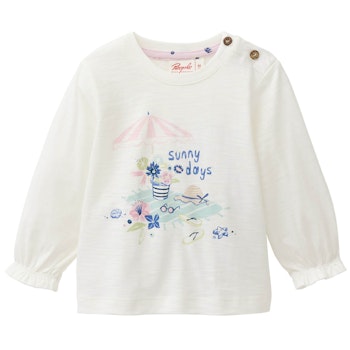 Süßes Langarmshirt Strandtag weiß