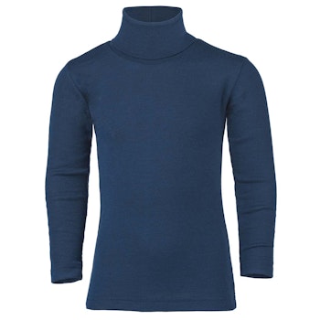 Wolle Seide Kinder Rollkragen Shirt langem hellgrau