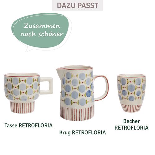 Tasse RETROFLORIA blau 250 ml stapelbar