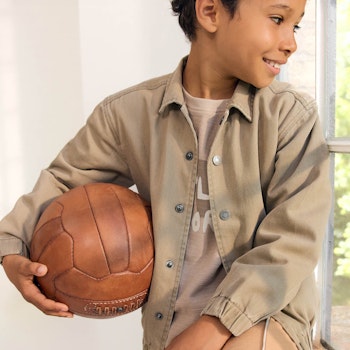 Gefütterte Twill-Jacke taupe