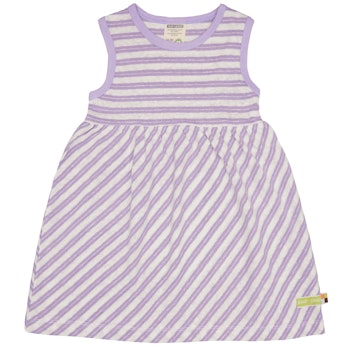 Leinen Kleid flieder geringelt