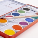 Vorschaubild Wasserfarbkasten 12 Farben, Pinsel u. Deckweiß