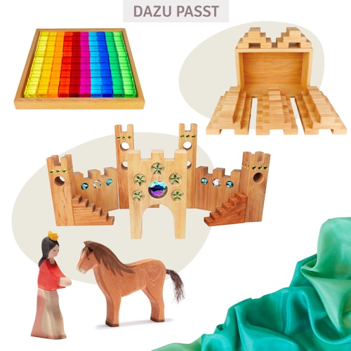 40 Treppenklötze natur im Holzrahmen