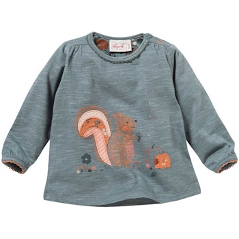 Elastisches Langarmshirt Eichhörnchen blaugrau