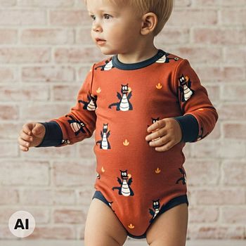 Body langarm Drachen orange