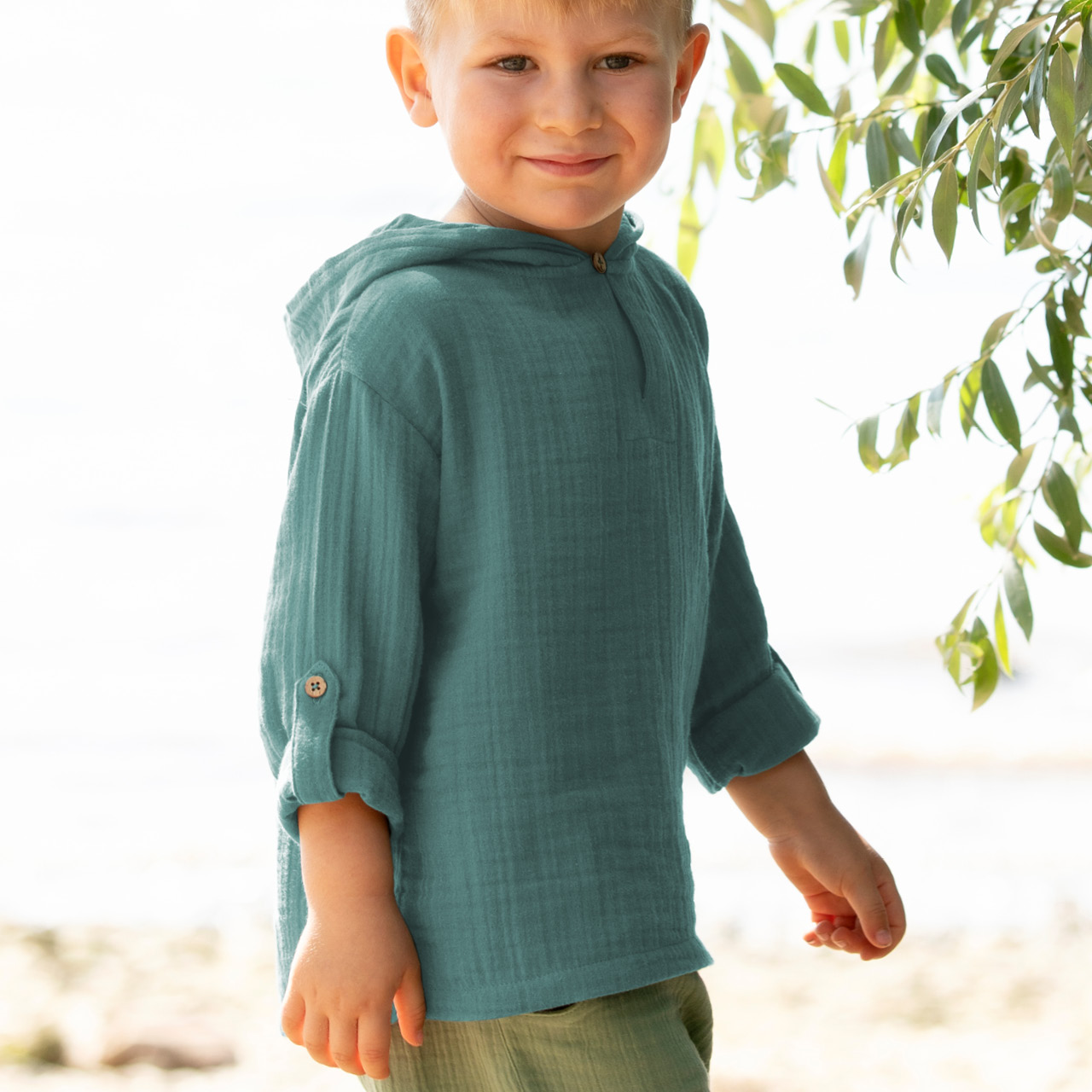 Musselin Hoodie marine