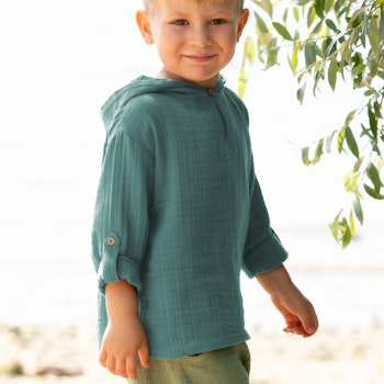 Musselin Hoodie Seagreen