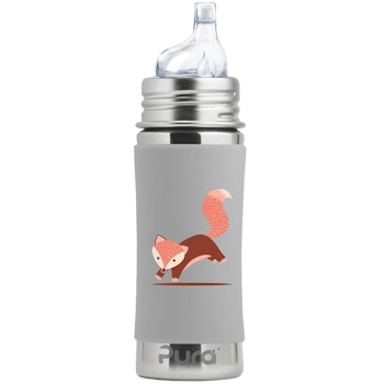 Pura kiki Edelstahl Trinklernflasche ab 6 M - open end grau