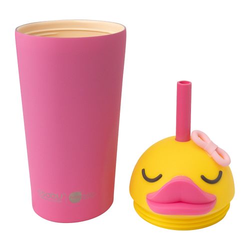 Bestie Sippy  isolierter Trinkbecher Edelstahl mit Trinkhalm Ente 720 ml