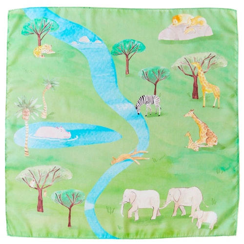 Spieltuch Seide Safari 53 x 53 cm