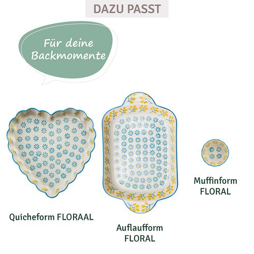 Quicheform FLORAAL 26 cm zum Backen und Servieren