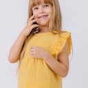 Vorschaubild Musselin Bluse mit Voläntchen gelb