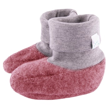 Warme Wollfleece Babyschuhe altrosa
