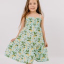 Vorschaubild Leichtes Trägerkleid Musselin Zitronen hellblau