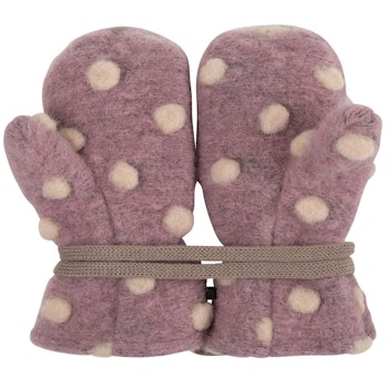 Warme Woll Fäustel Punkte mauve