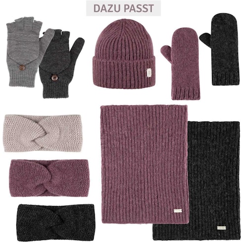Damen Baby Alpakawolle Stirnband anthrazit