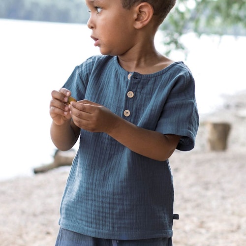 Musselin Shirt kurzarm uni