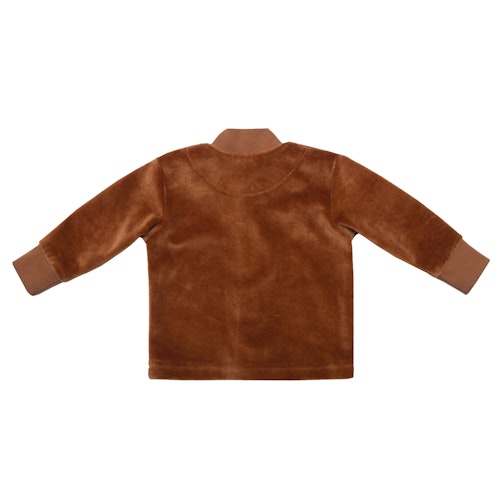 Velours Babyjacke aus Bio Baumwolle hellbraun