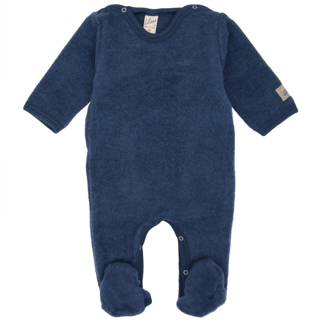 Babystrampler Wollplüsch mit Fuß